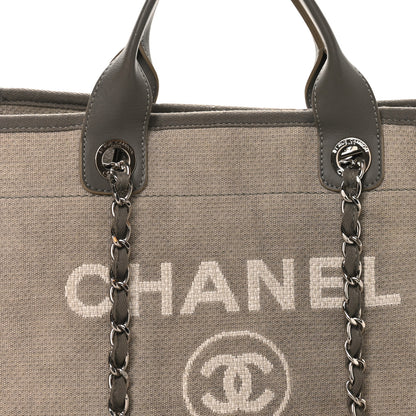 Chanel Canvas Large Deauville Tote Grey 8 of 10
