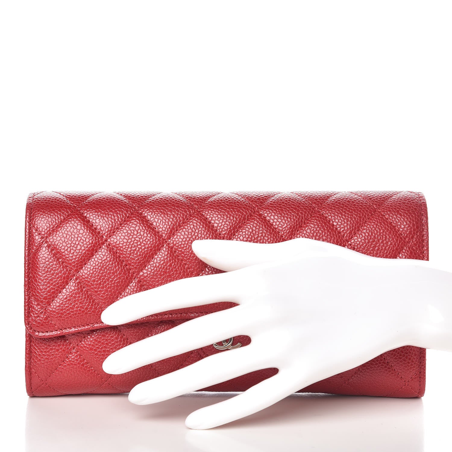 Chanel Caviar Quilted Travel Wallet Red 2 of 11