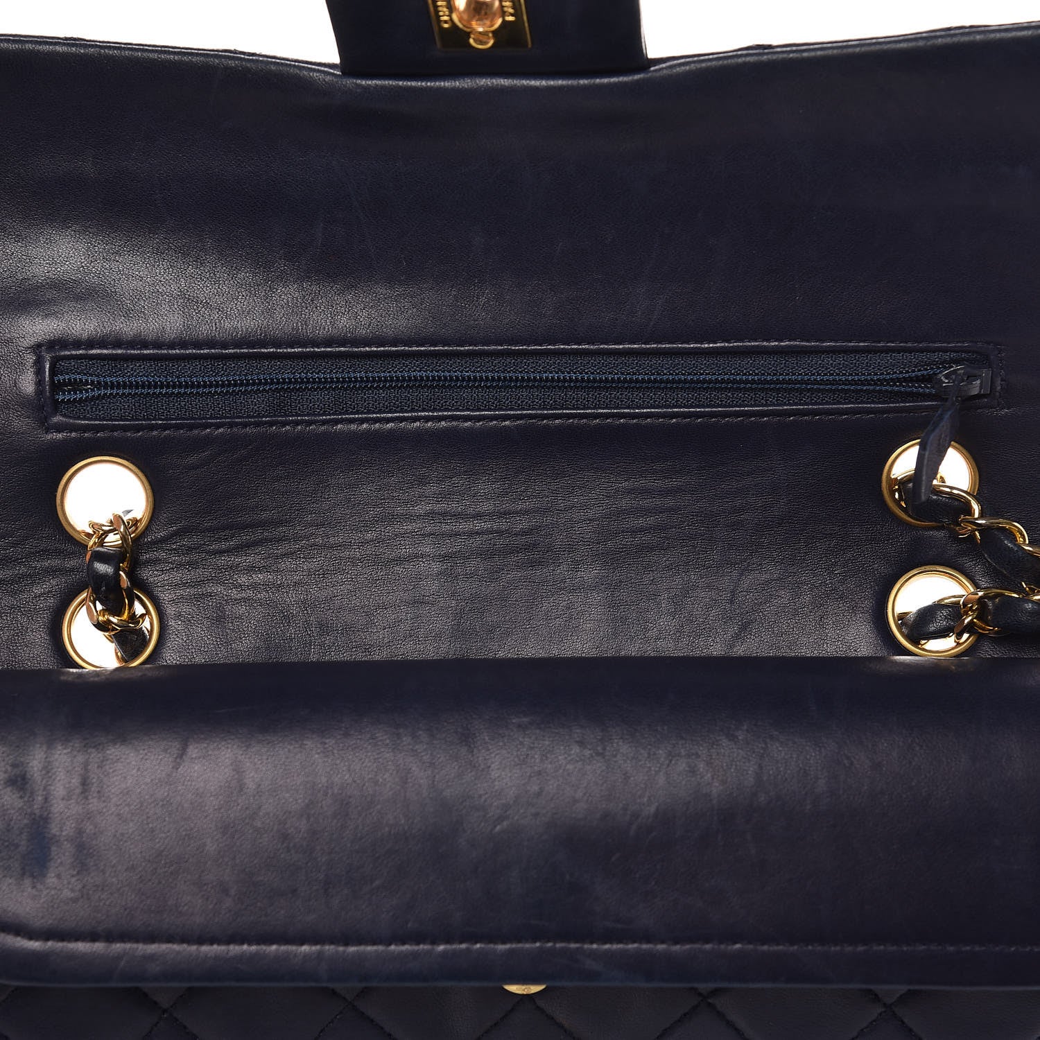 Chanel Lambskin Quilted Small Double Flap Navy 9 of 21