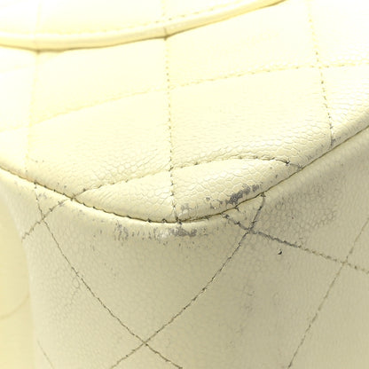 Chanel Caviar Quilted Jumbo Double Flap Light Yellow 10 of 15