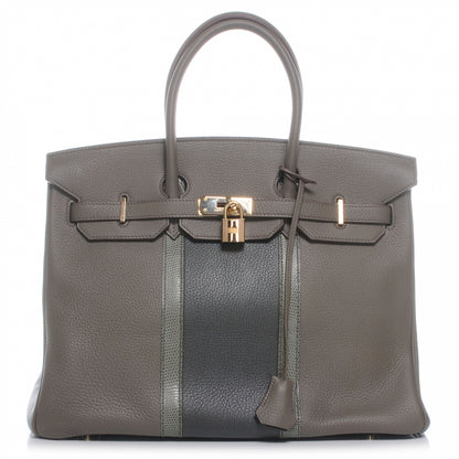 Hermes Taurillon Clemence Lizard Club Birkin 35 Etain Graphite 1 of 10