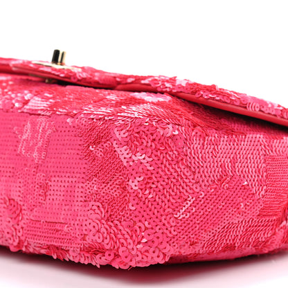 Chanel Sequin Medium Single Flap Pink 9 of 9