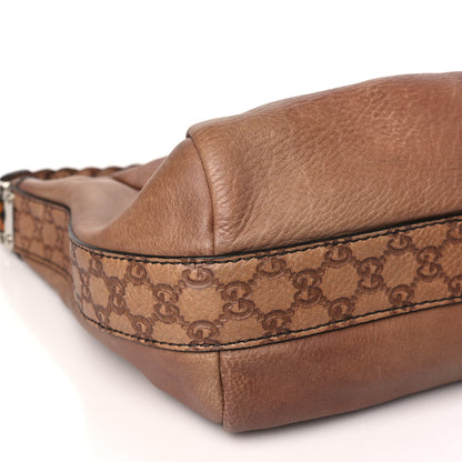 Gucci Pebbled Calfskin Guccissima Medium Bamboo Bar Hobo Light Brown 9 of 13