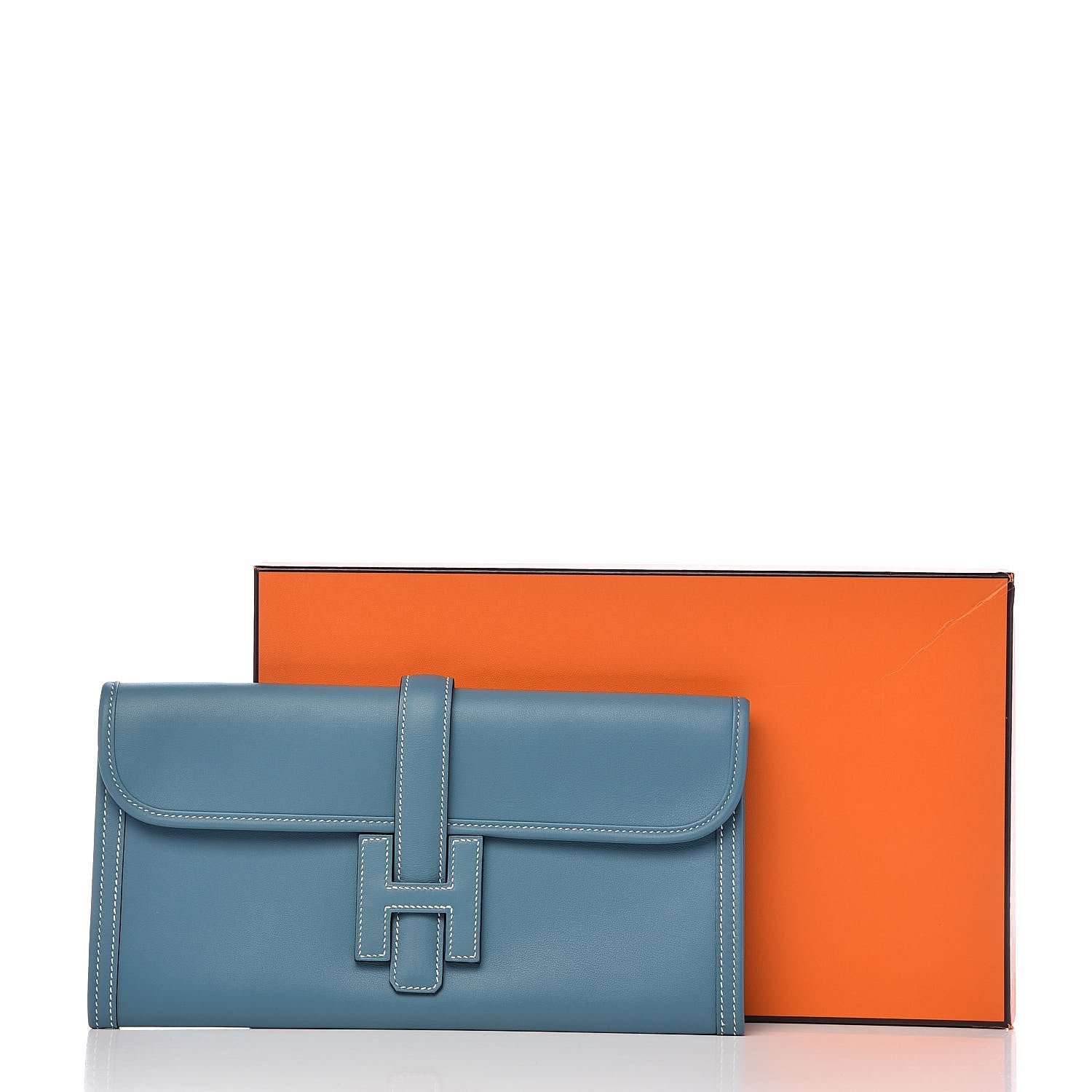 Hermes Swift Jige Elan 29 Clutch Blue Jean 9 of 9