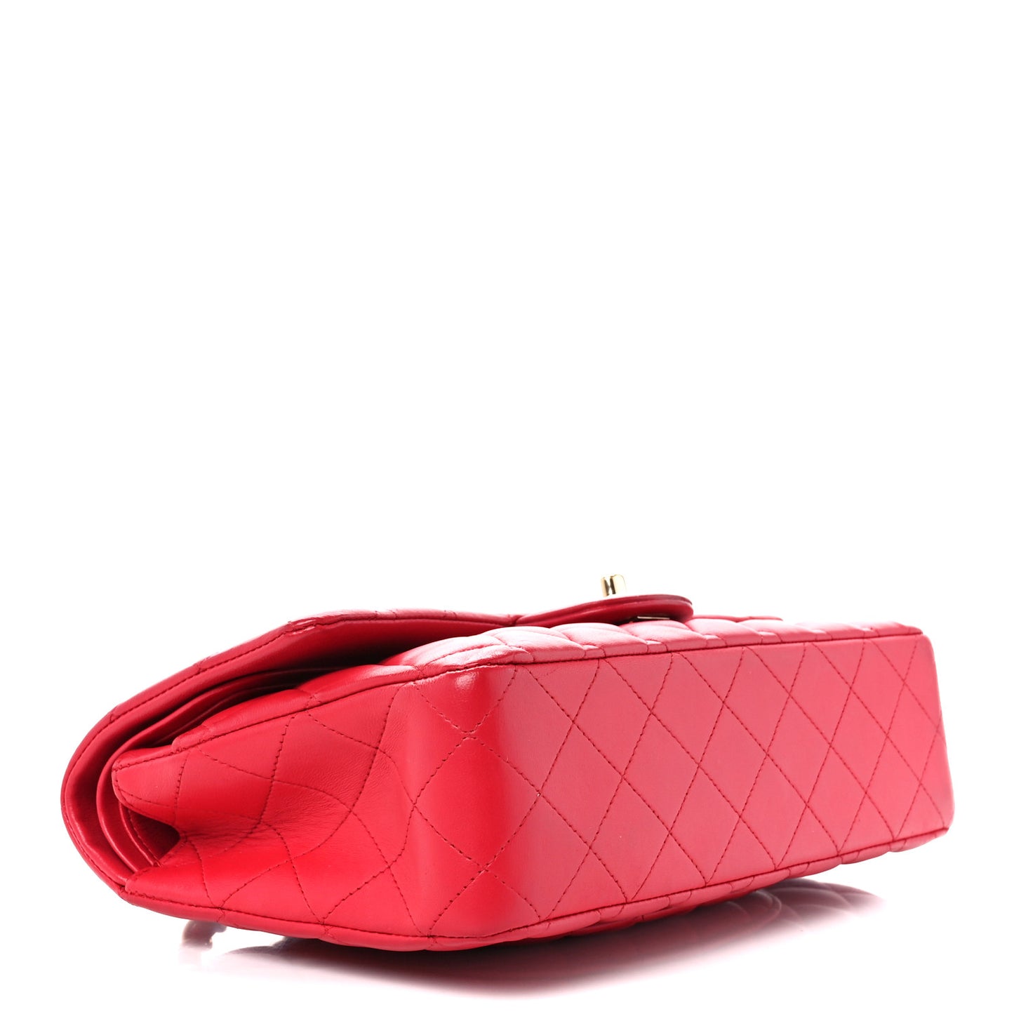 Lambskin Quilted Medium Double Flap Dark Pink