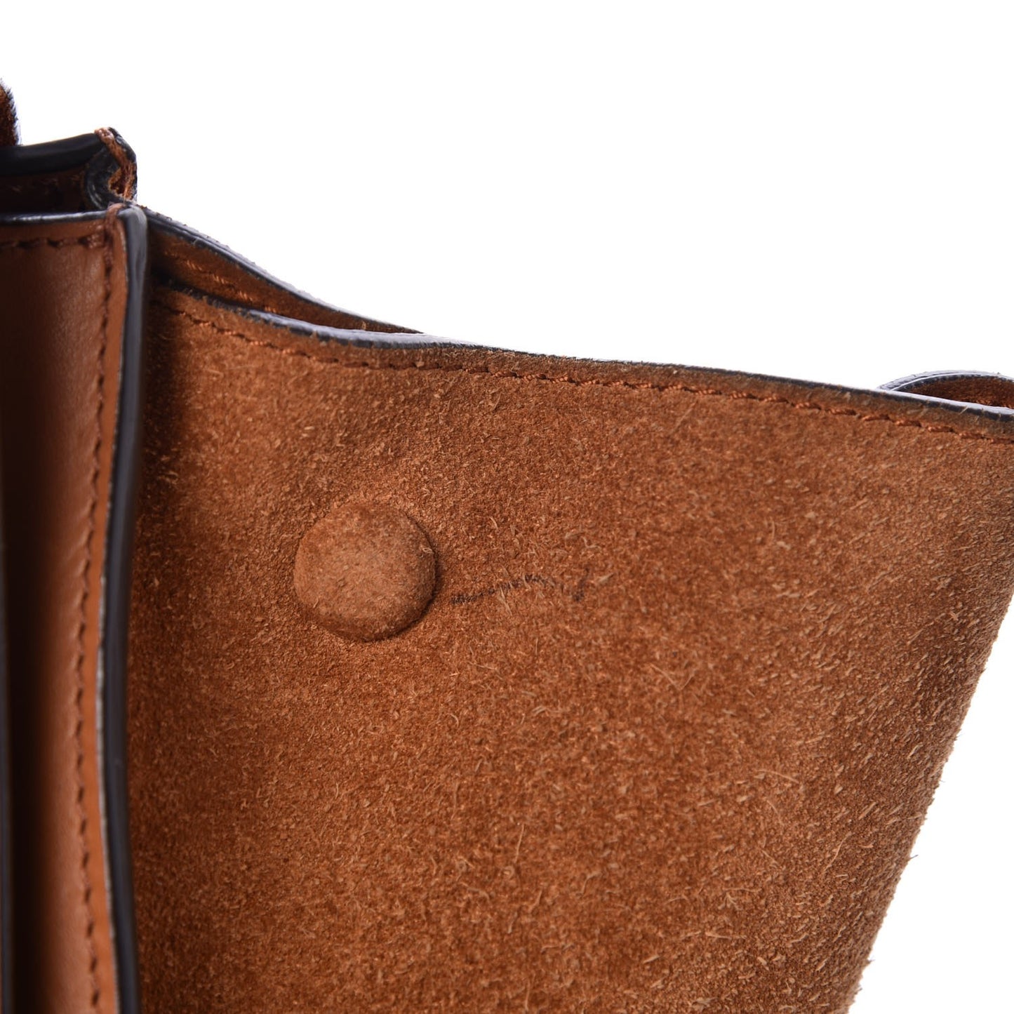 Natural Calfskin Suede Medium Trapeze Tan