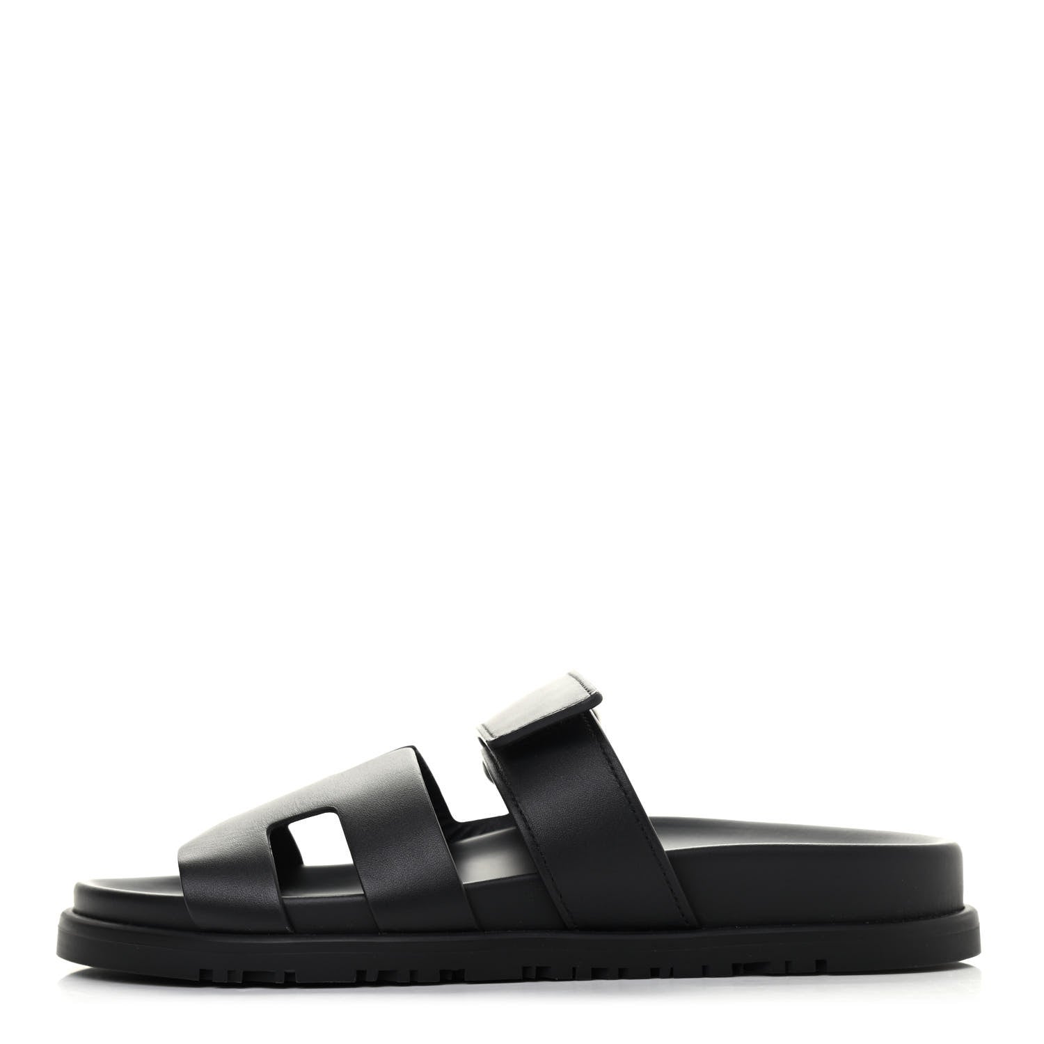 Hermes Calfskin Womens Chypre Sandals 36 Black 1 of 4