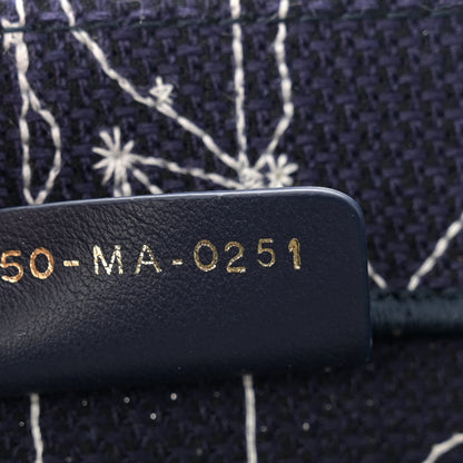 Christian Dior Canvas Embroidered Medium Zodiac Book Tote Blue Multicolor 7 of 10