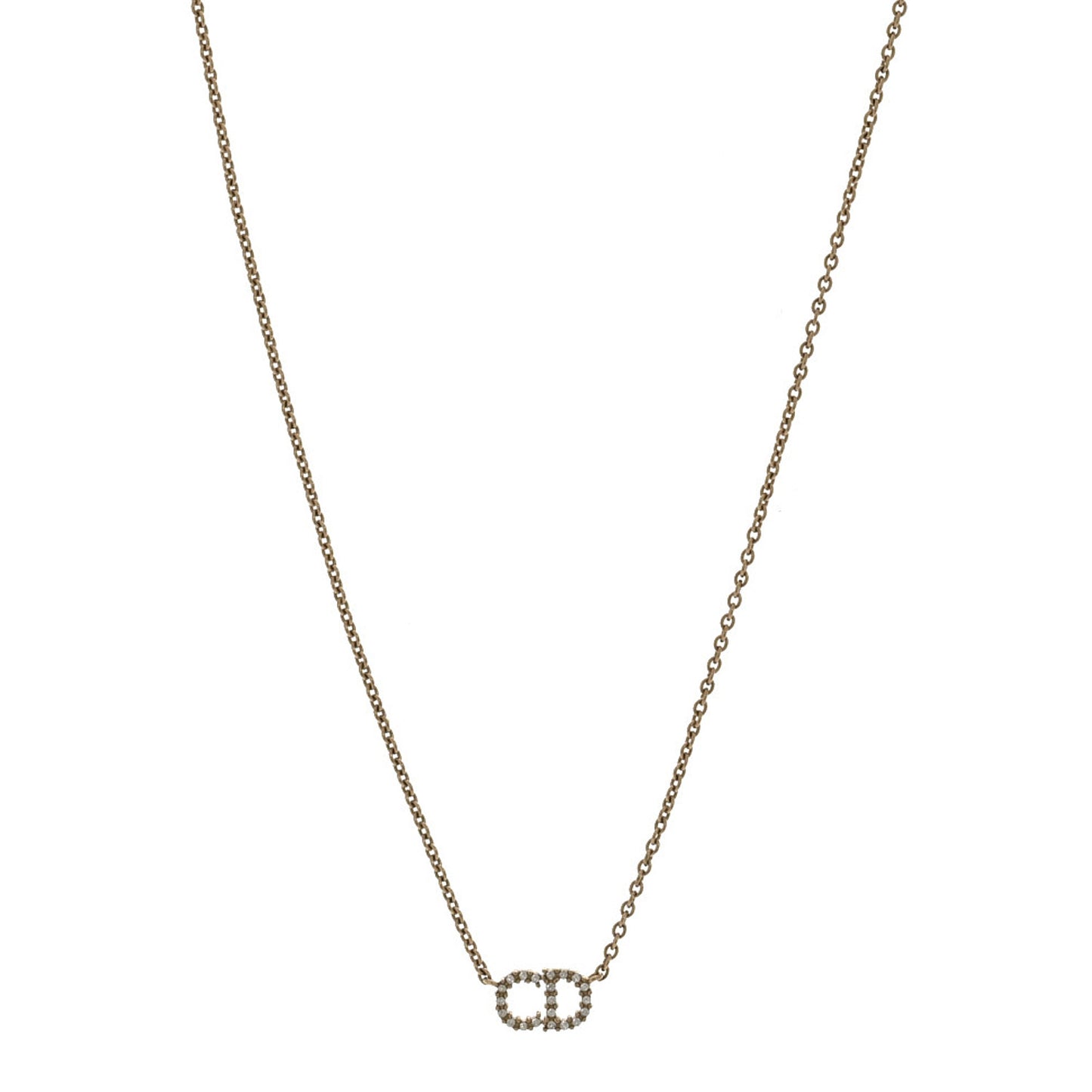 Metal Crystal Clair D Lune Necklace Gold