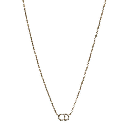 Christian Dior Metal Crystal Clair D Lune Necklace Gold 1 of 7