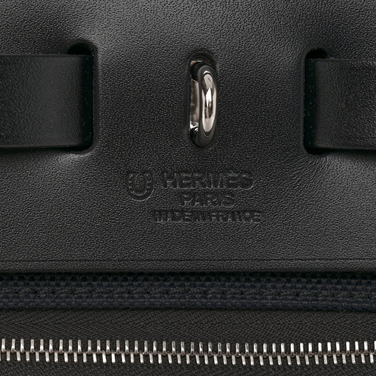 Hermes Military Toile Vache Hunter Horseshoe Herbag Zip Retourne 31 PM Black 7 of 12