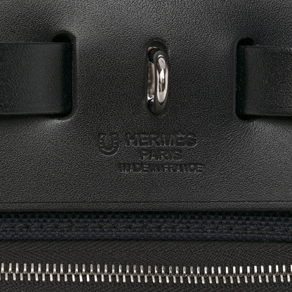 Hermes Military Toile Vache Hunter Horseshoe Herbag Zip Retourne 31 PM Black 7 of 12