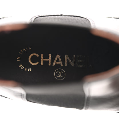Chanel Calfskin Cap Toe CC Ankle Boots 37.5 Black 7 of 9