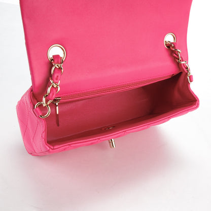 Chanel Lambskin Quilted Mini Rectangular Flap Dark Pink 5 of 7