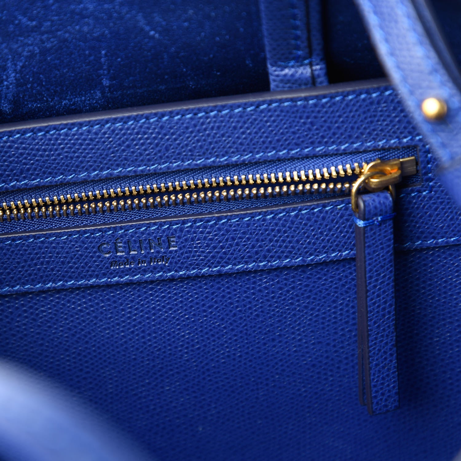 Celine Grained Calfskin Small Vertical Cabas Indigo 8 of 10