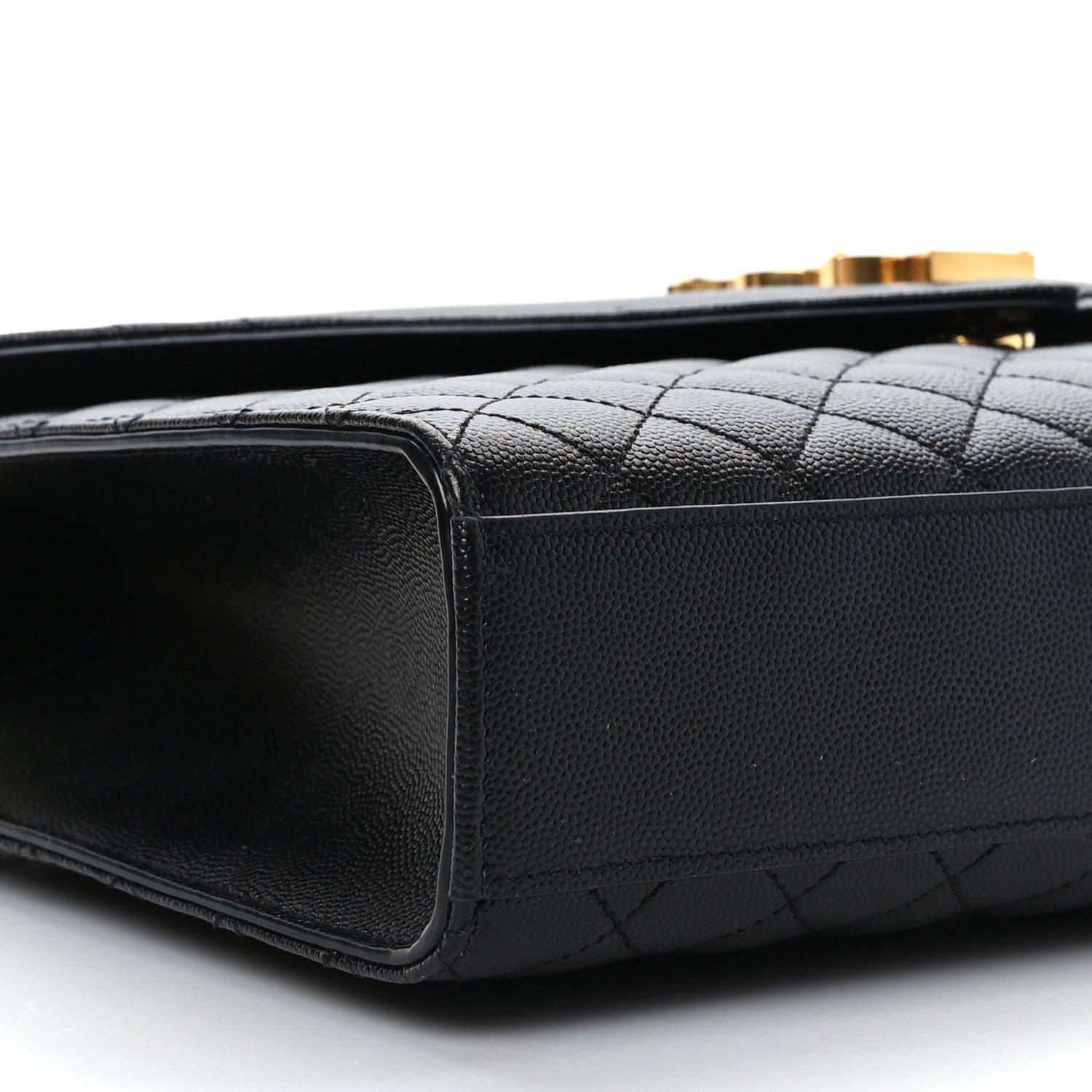 Saint Laurent Grain De Poudre Textured Mixed Matelasse Large Triquilt Monogram Satchel Black 7 of 8