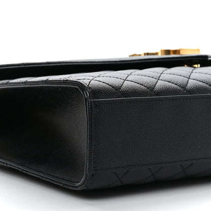 Saint Laurent Grain De Poudre Textured Mixed Matelasse Large Triquilt Monogram Satchel Black 7 of 8