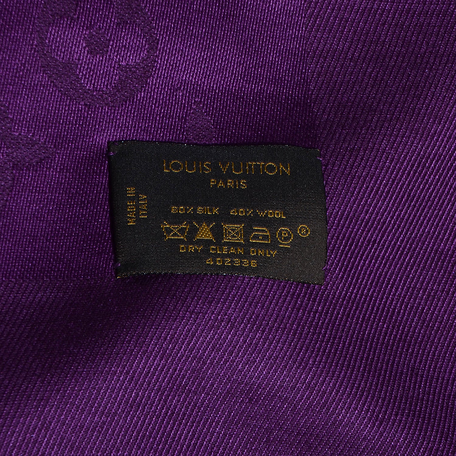 Louis Vuitton Silk Wool Monogram Shawl Cassis 4 of 5