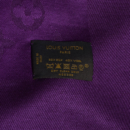 Louis Vuitton Silk Wool Monogram Shawl Cassis 4 of 5