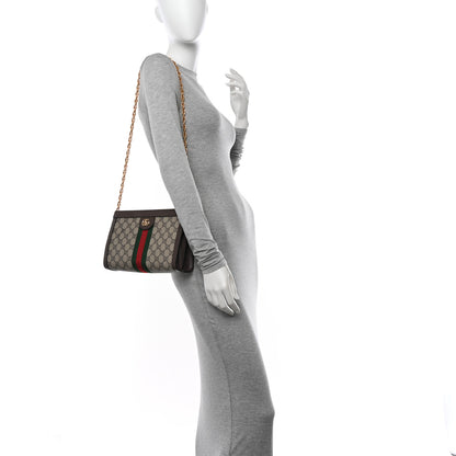 Gucci GG Supreme Monogram Web Small Ophidia Chain Shoulder Bag Brown 2 of 11