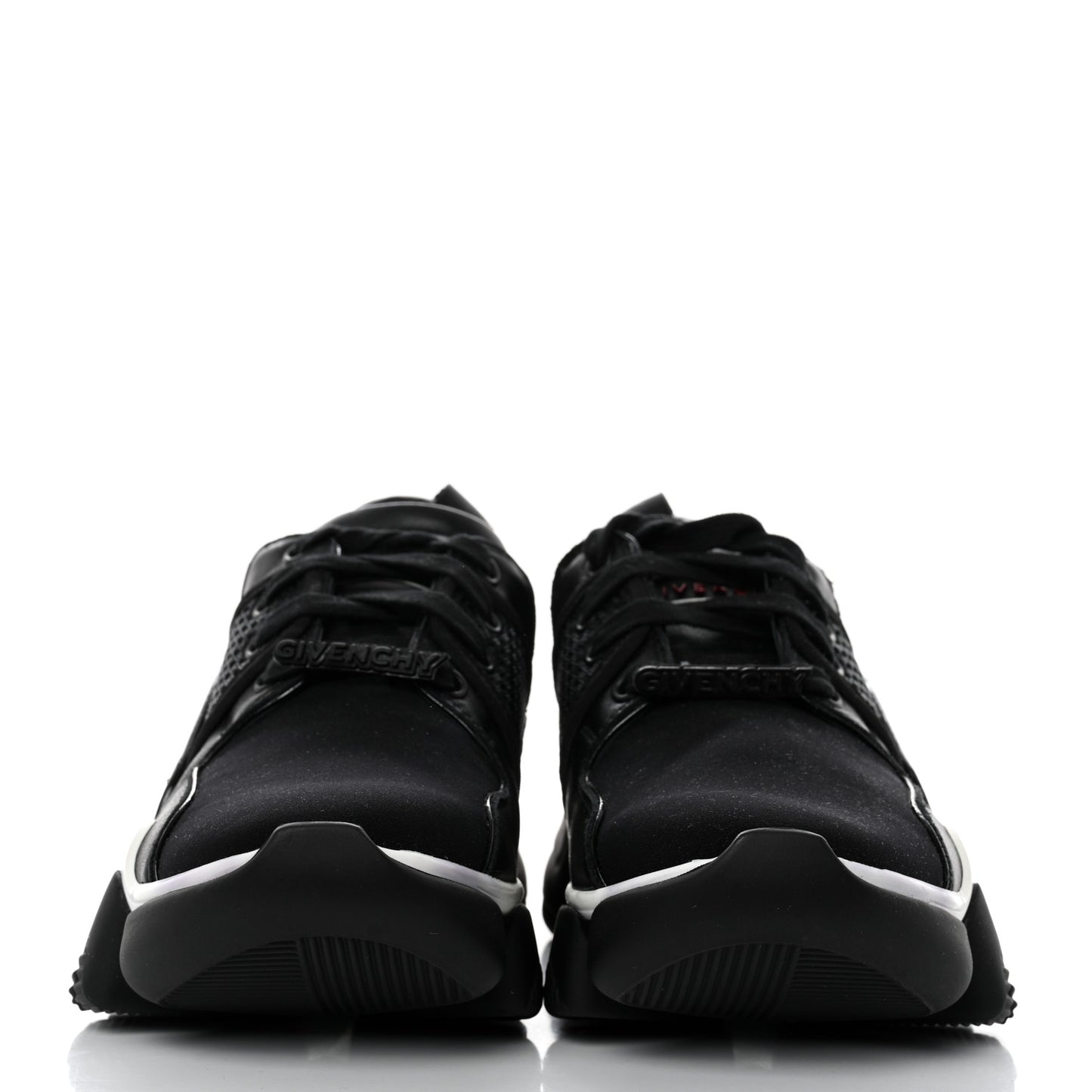 Calfskin Neoprene Jaw Low Sneakers 37 Black