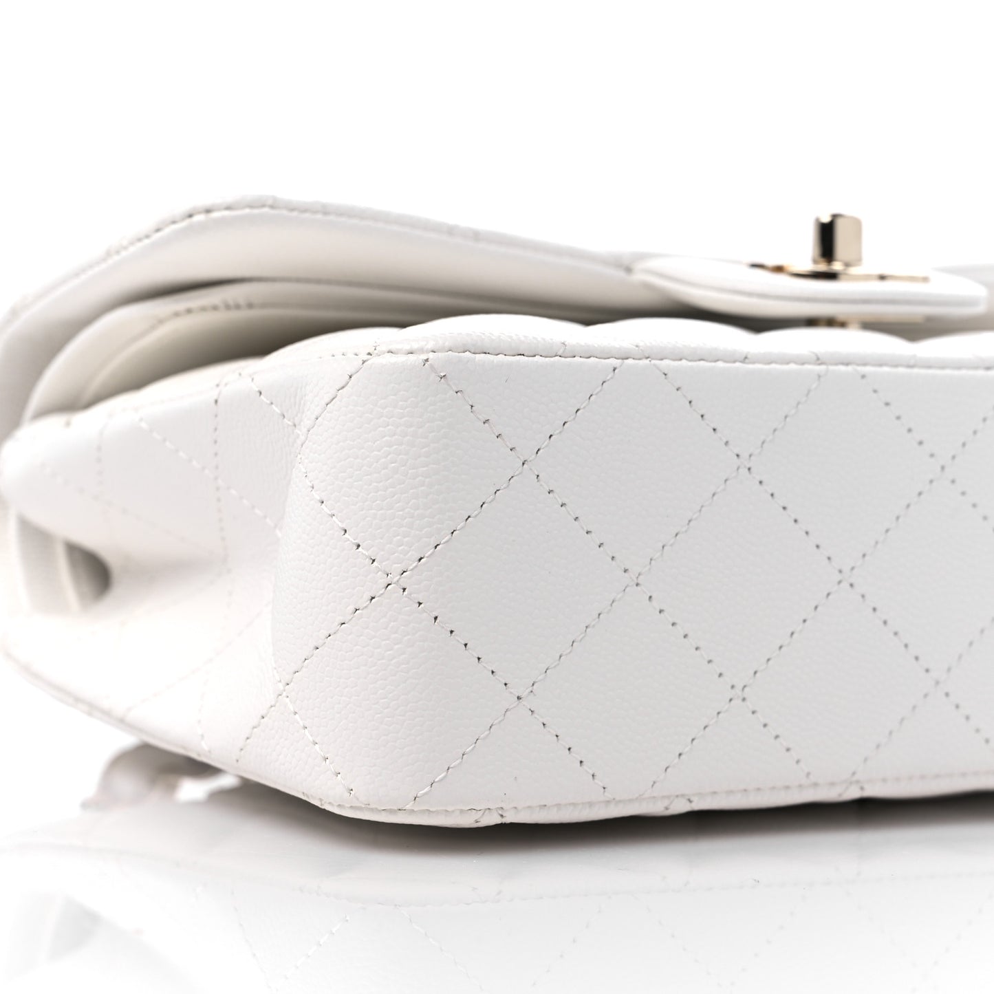 Caviar Quilted Small Double Flap White