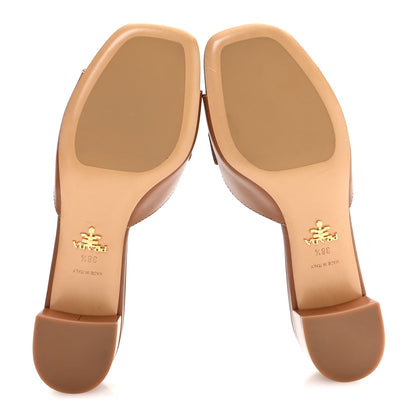 Prada Calfskin Slide Sandals 38.5 Cuoio 6 of 8