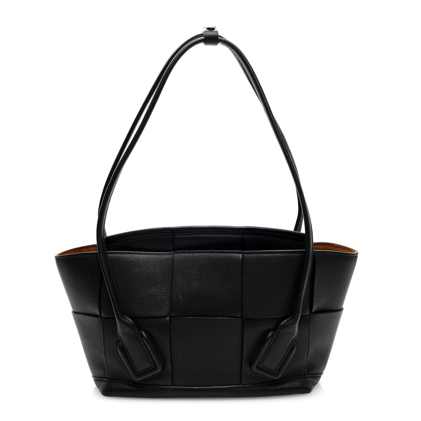 Grained Calfskin Maxi Intrecciato Small Arco Black