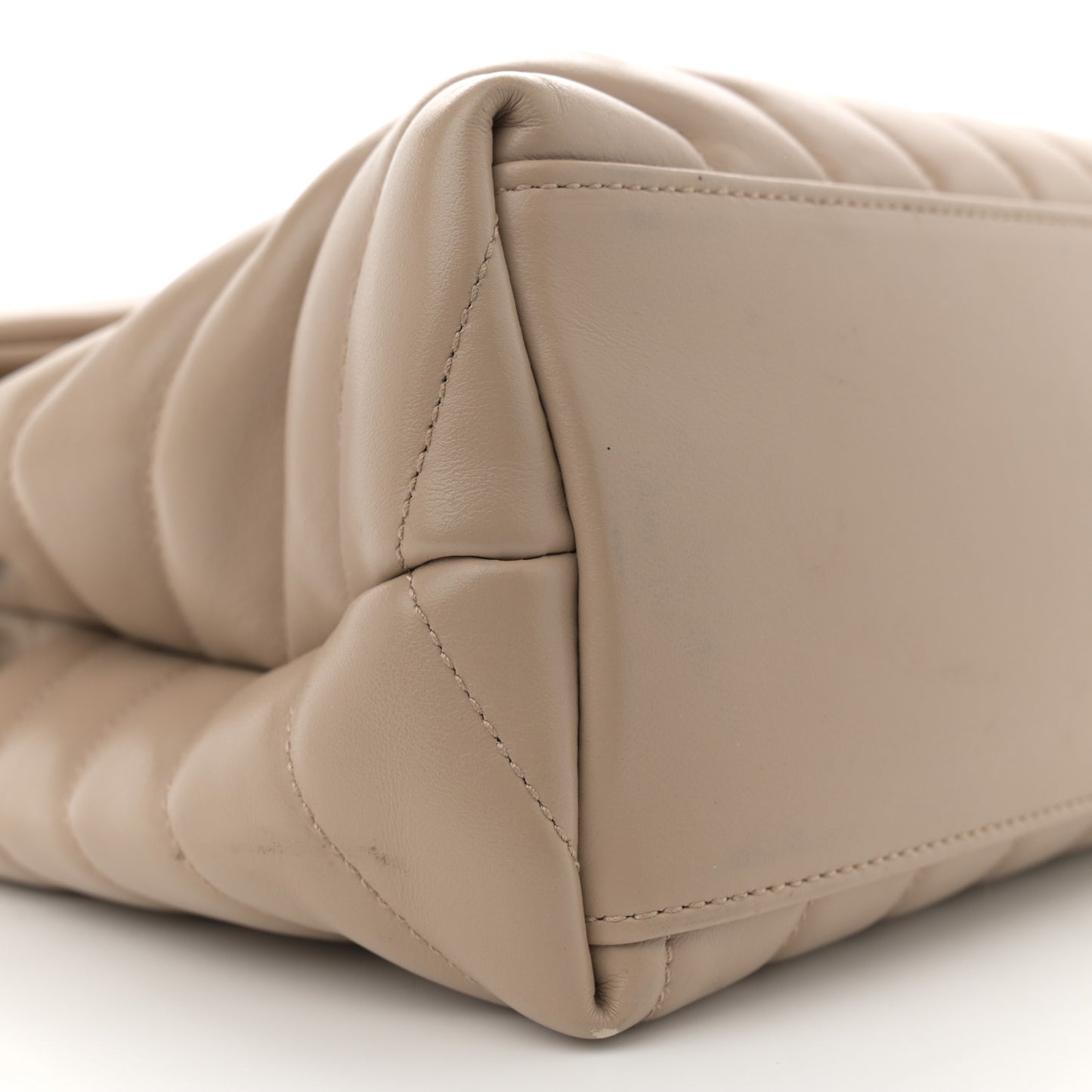 Calfskin Y Quilted Monogram Medium Loulou Chain Satchel Nude Powder