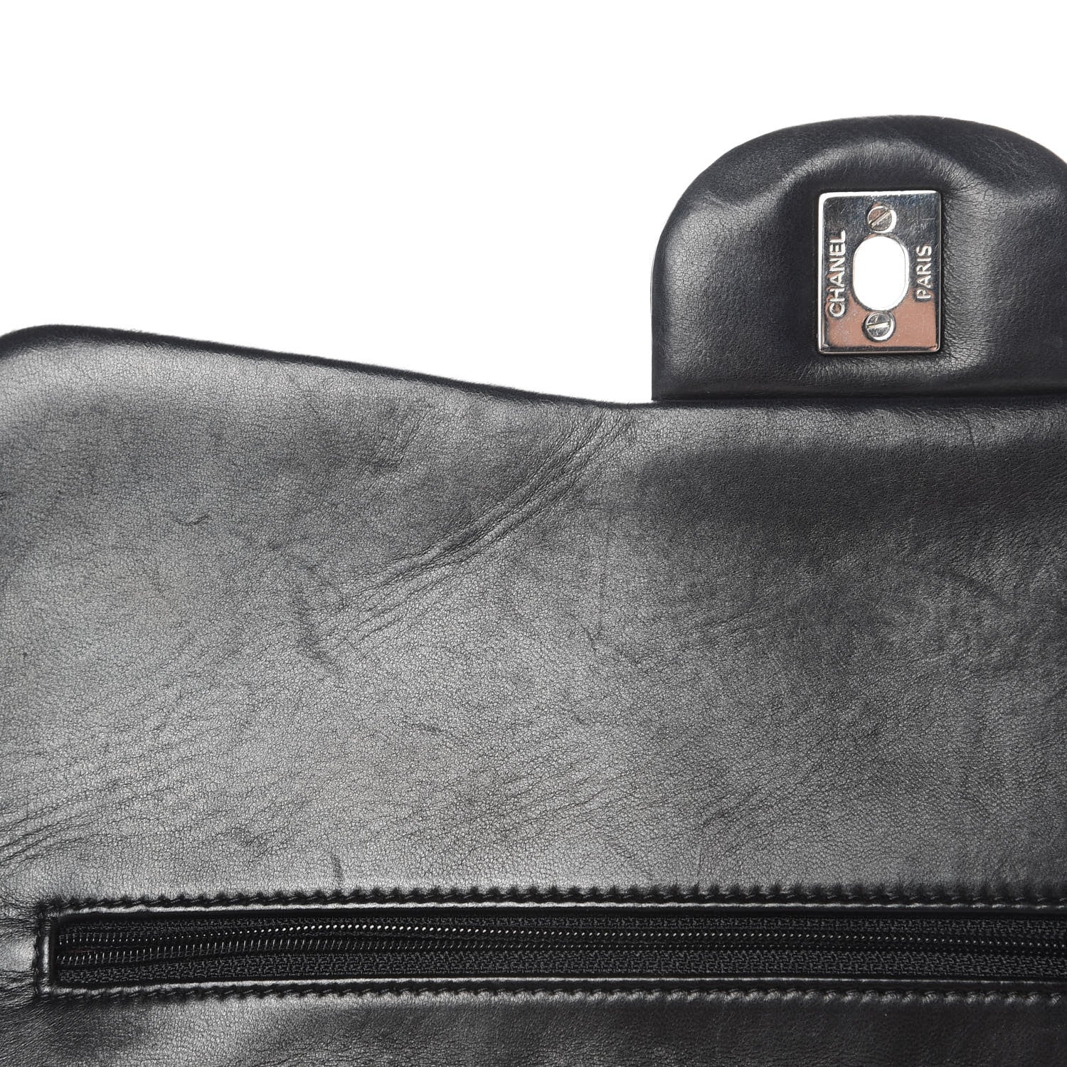 Chanel Lambskin Quilted Jumbo Double Flap Black 15 of 17
