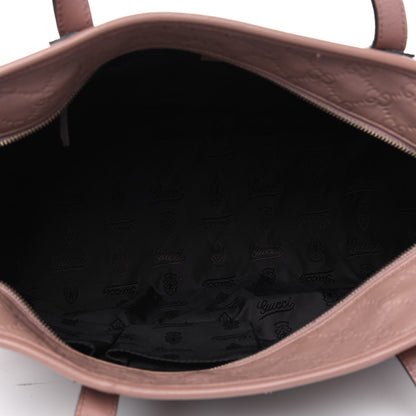 Gucci Guccissima Medium Zippered Shopping Tote Rose Beige 4 of 11
