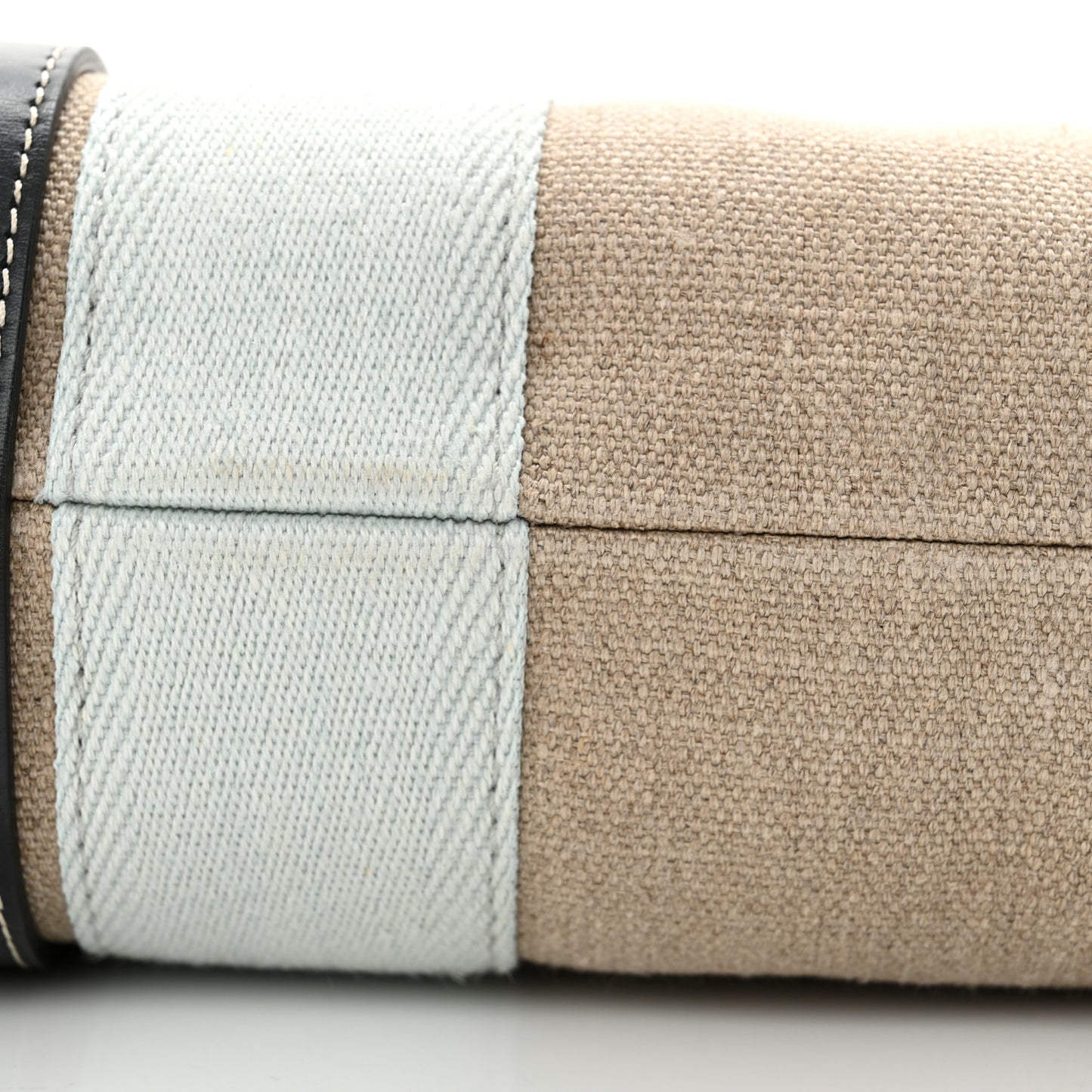 Cotton Calfskin Medium Woody Ribbon Tote White Blue