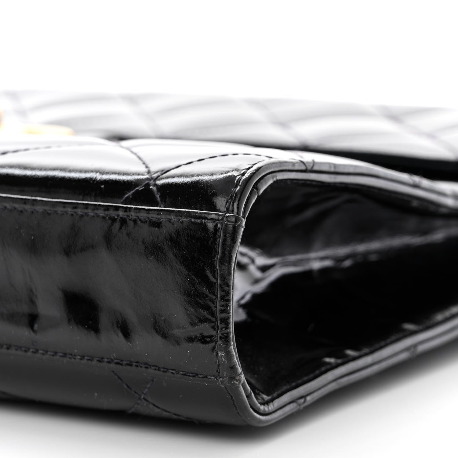 Chanel Patent Quilted Briefcase Laptop Bag Black 11 of 15