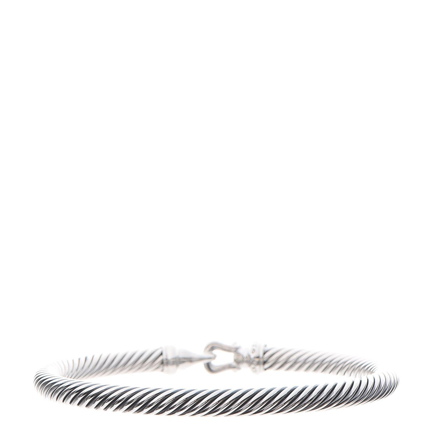 Sterling Silver Diamond 5mm Cable Buckle Bracelet