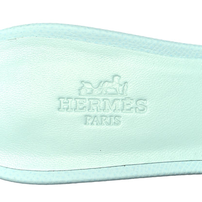 Hermes Epsom Oasis Sandals 37.5 Vert Embrun 7 of 10