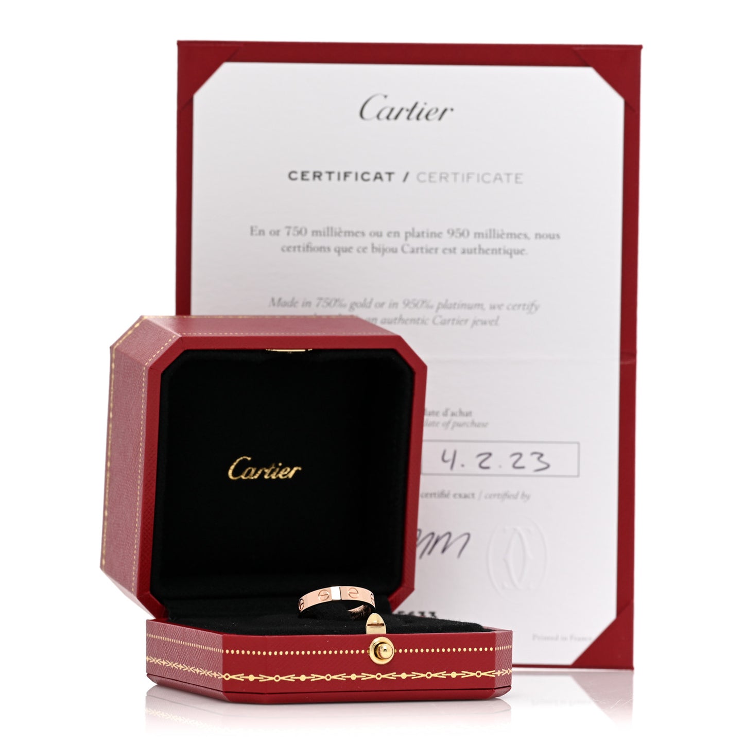 18K Pink Gold 3.5mm LOVE Wedding Band Ring 53 6.5