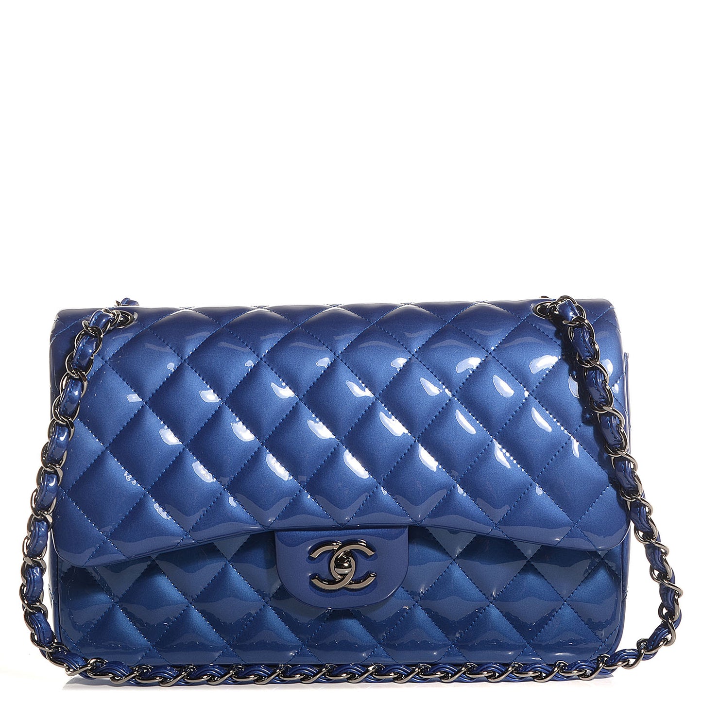Patent Jumbo Double Flap Blue