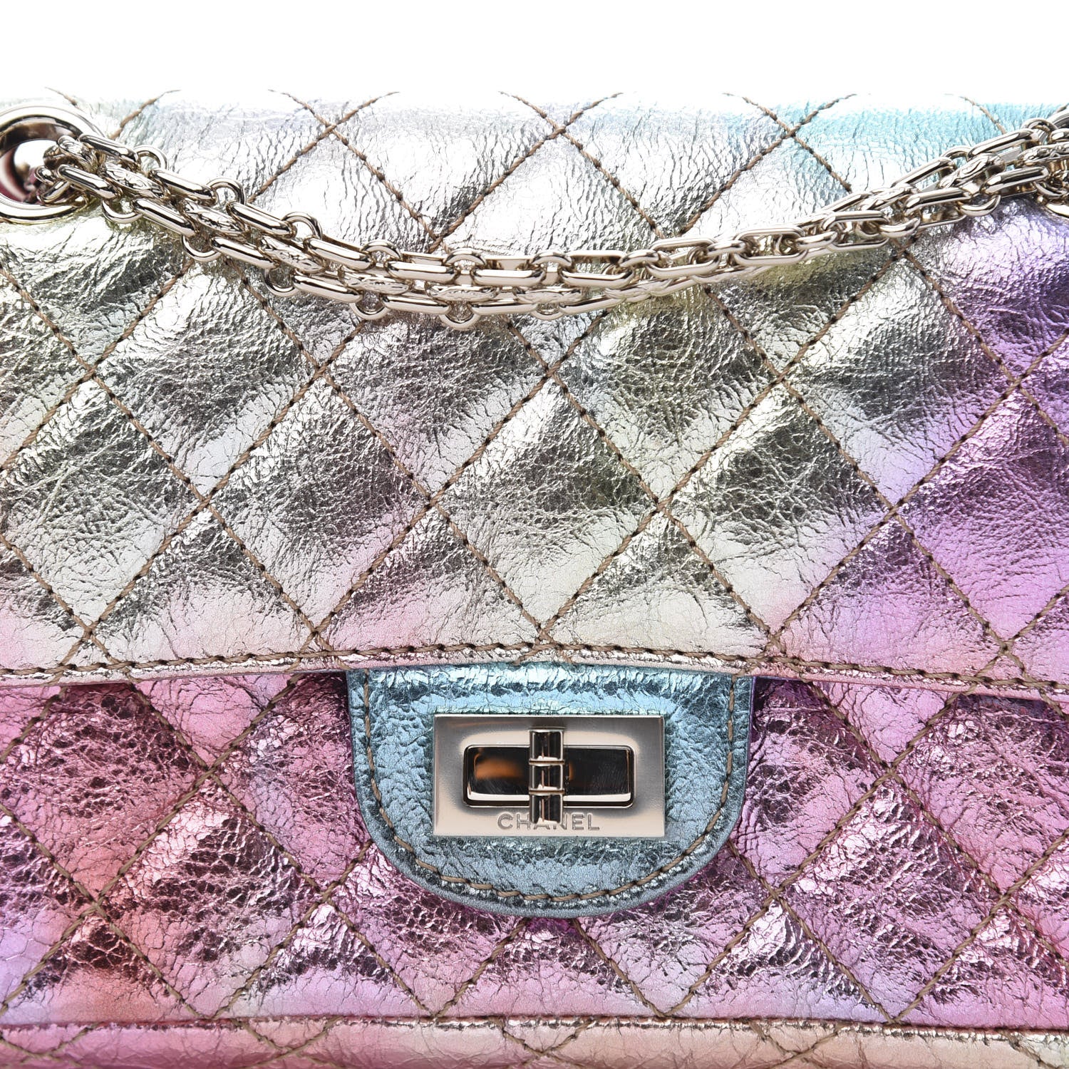 Chanel Metallic Goatskin Quilted Mini 2.55 Reissue Flap Multicolor 9 of 10