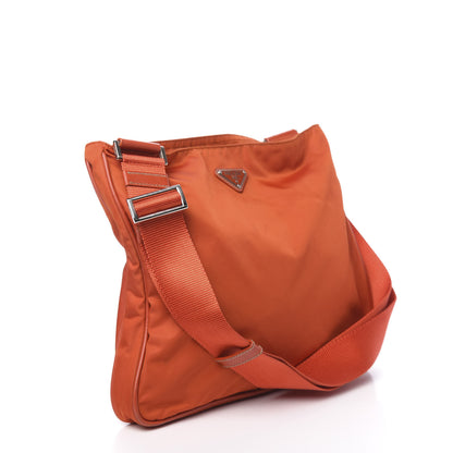 Prada Nylon Vela Flat Messenger Bag Papaya 3 of 10