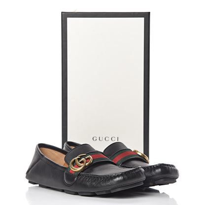 Gucci Calfskin Womens Noel Web Driver Loafers 39 Black 9 of 9