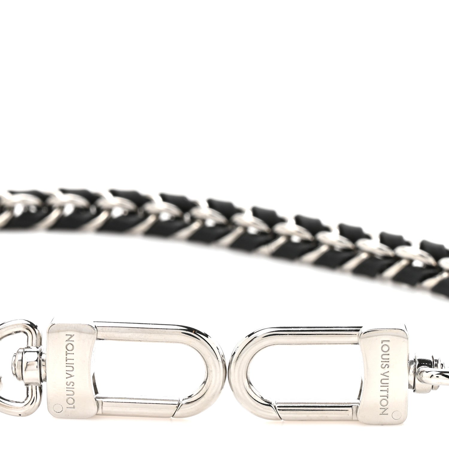 Louis Vuitton Calfskin Vanity Chain Pouch Shoulder Strap Black Silver 3 of 3
