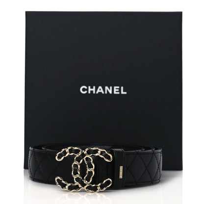 Chanel Calfskin Quilted CC Chain Belt 85 Black 9 of 9
