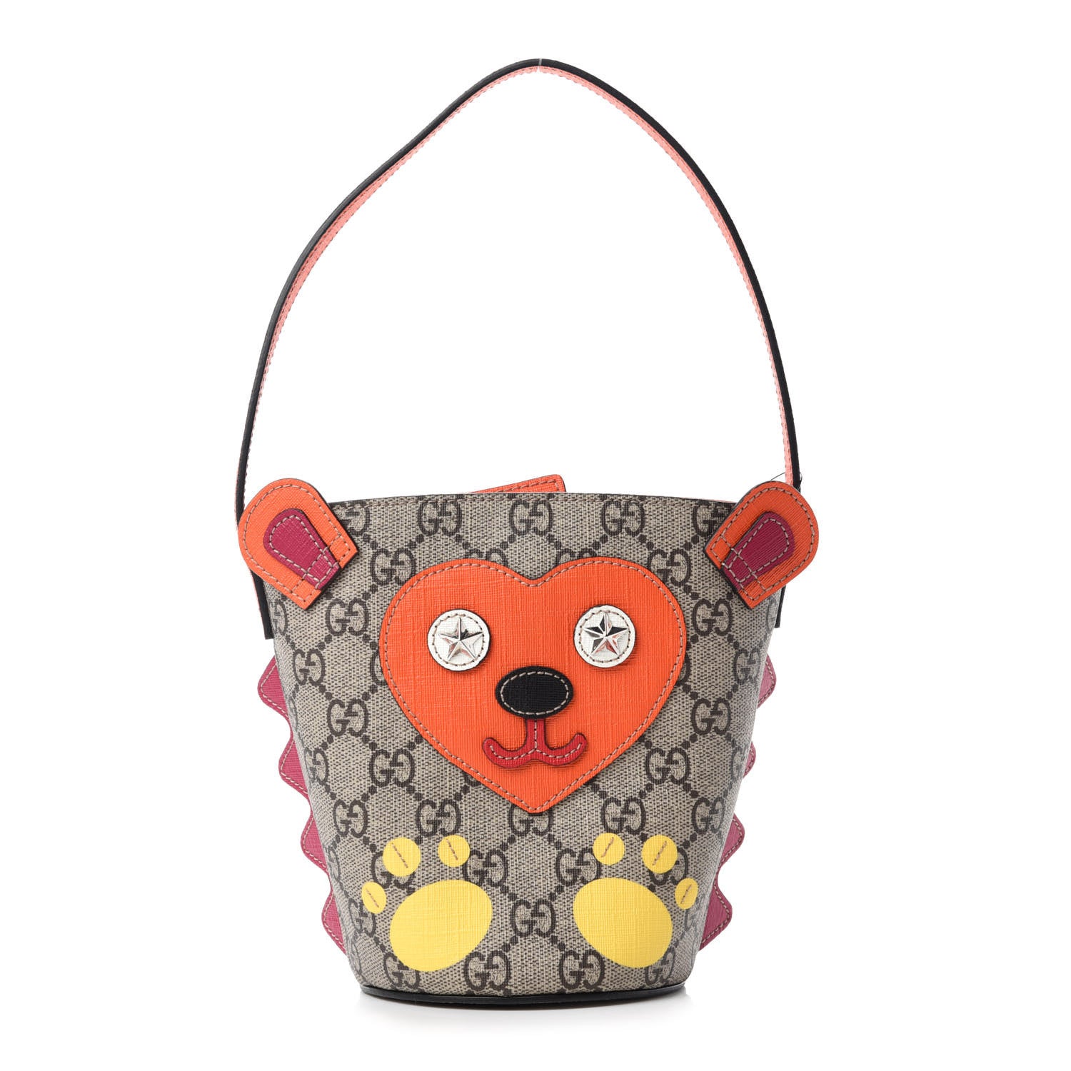 Gucci GG Supreme Monogram Childrens Hedgehog Bucket Bag Orange 1 of 9