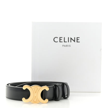 Celine Box Calfskin Medium 25mm Triomphe Belt 80 32 Black 7 of 7