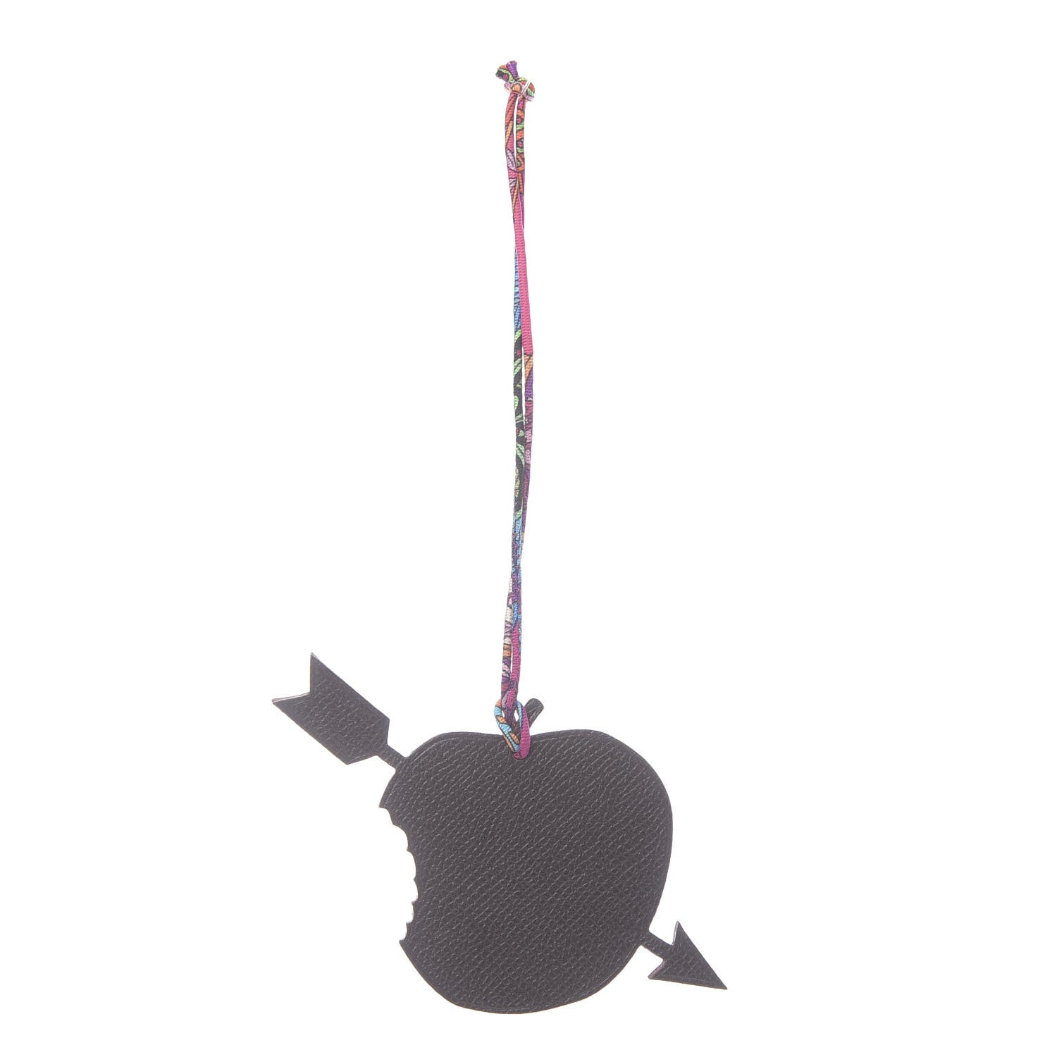 Hermes Togo Epsom Apple Arrow Petit H Bag Charm Etoupe Black 1 of 4