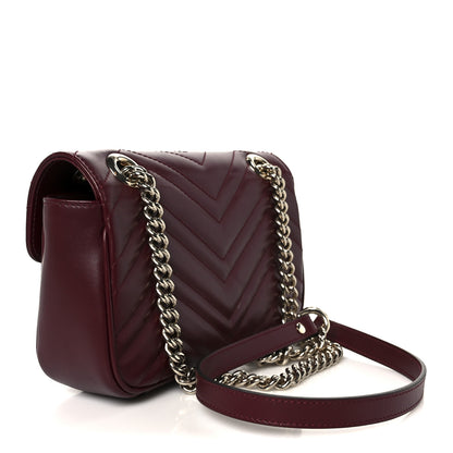 Gucci Lambskin Matelasse Mini GG Marmont Shoulder Bag Rosso Ancora 3 of 11