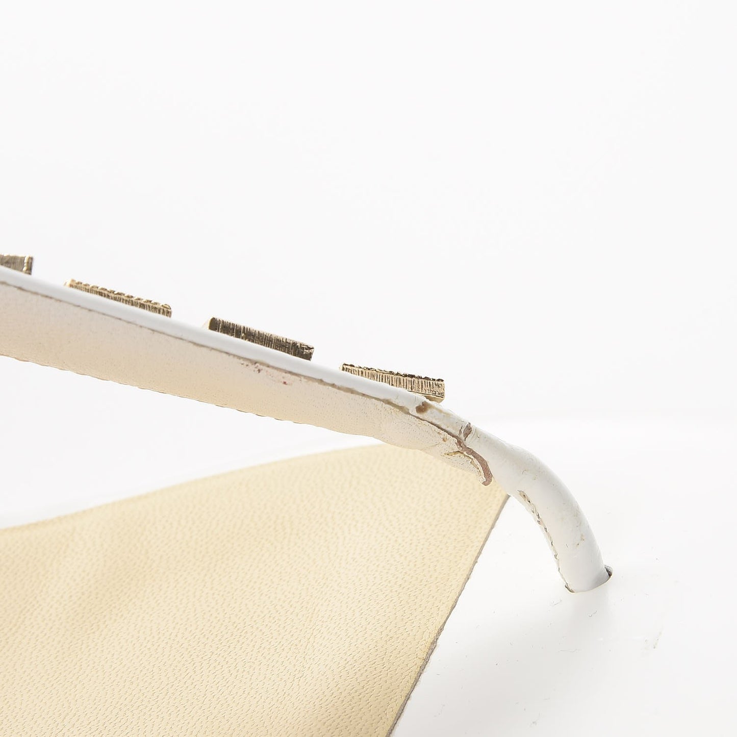 Lambskin Logo Thong Sandals 38 White