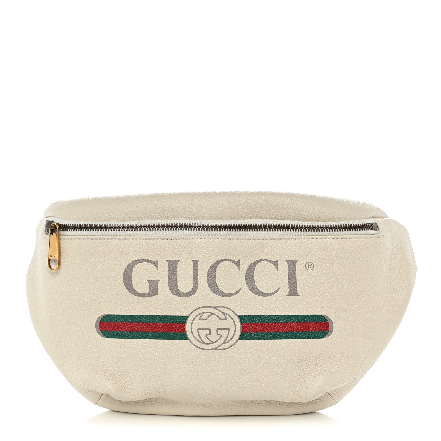 Gucci Grained Calfskin Logo Belt Bag White 1 of 10
