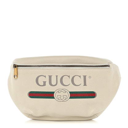 Gucci Grained Calfskin Logo Belt Bag White 1 of 10