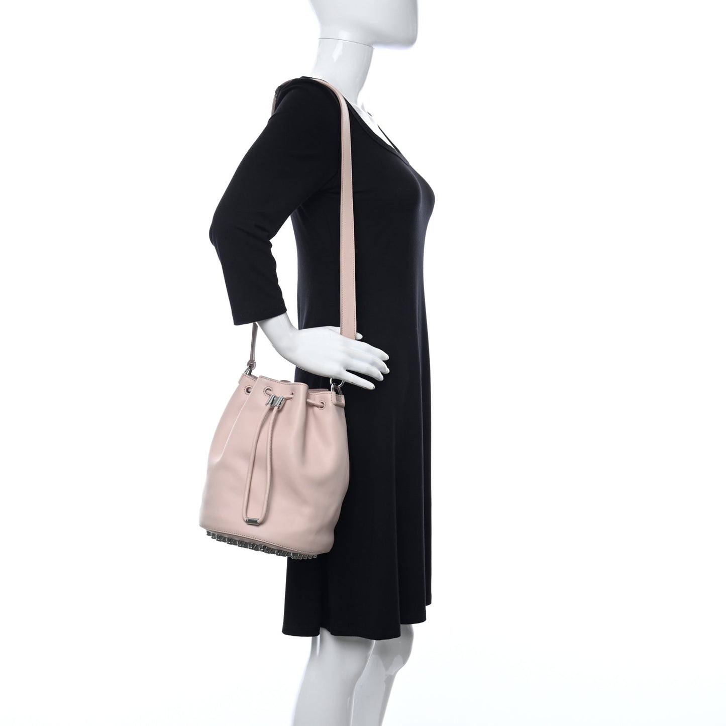 Pebbled Lambskin Diego Bucket Bag Pink